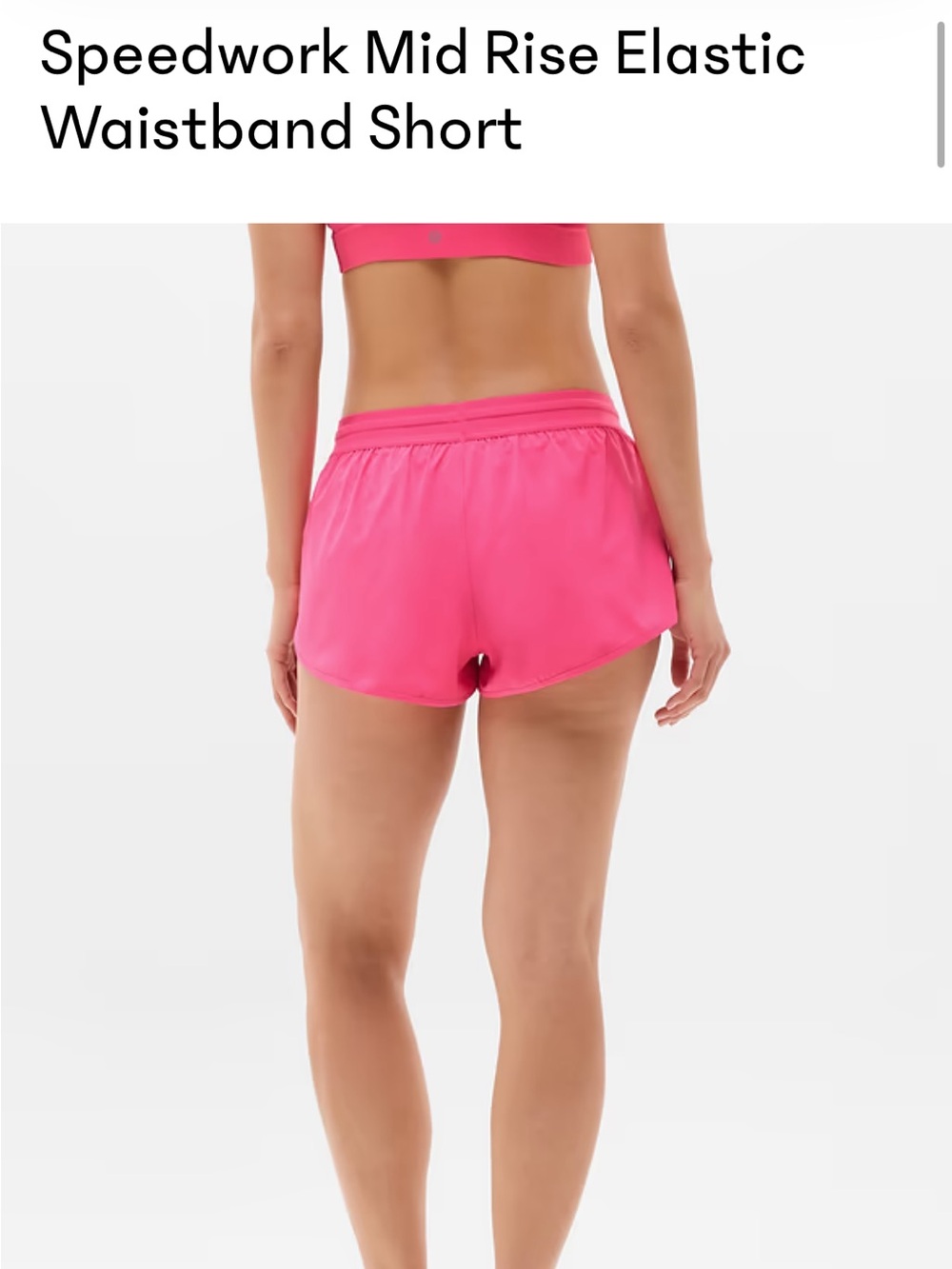 Athleta speedwork Women's Pink Elastic Waistband Running Shorts medium